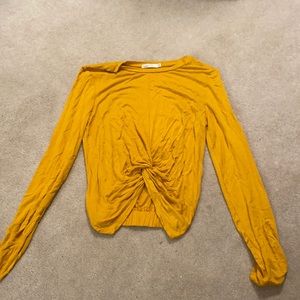 Yellow front knot long sleeve